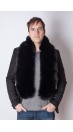 Black fox fur scarf - unisex